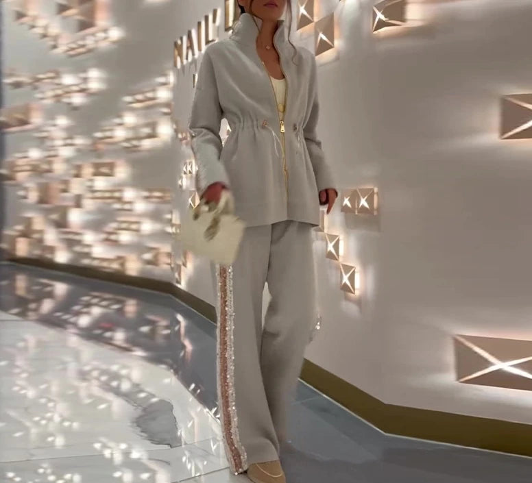 Ensemble deux pièces à paillettes latérales